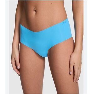Pink by Victoria’s Secret blue ribbed hip-hugger hipster no show panty NWOT M